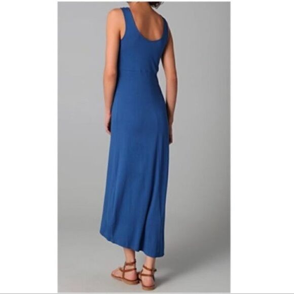 Vince Sleeveless Tank Dress Scoop Neck Navy Midi Jersey Knit Viscose Size Small - Picture 9 of 9